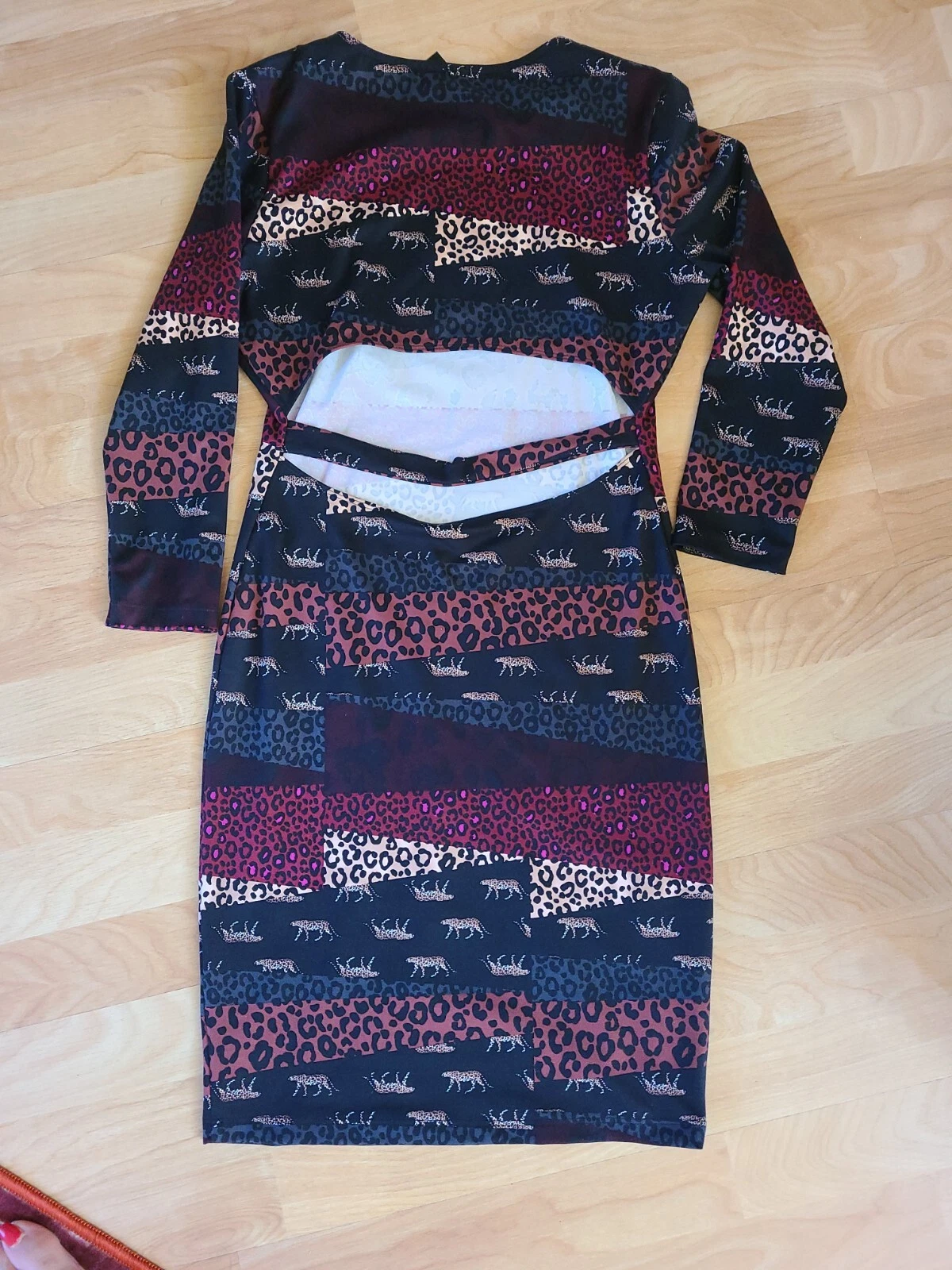 UNDERCOVER VICTORIA'S SECRET SPORT BODYCON CUT OUT ANIMALE PATCHWORK TAGLIA S