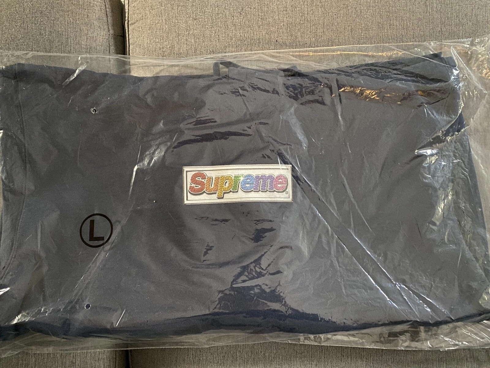 Sweat shirt à capuche logo Supreme Bling Box marine   homme grand