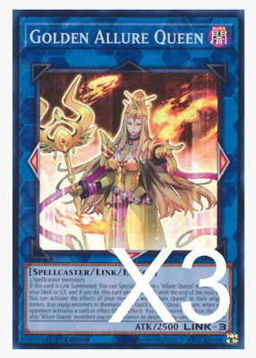 3x Golden Allure Queen 1st Edition Super Rare MZTM-EN058 Yu-Gi-Oh
