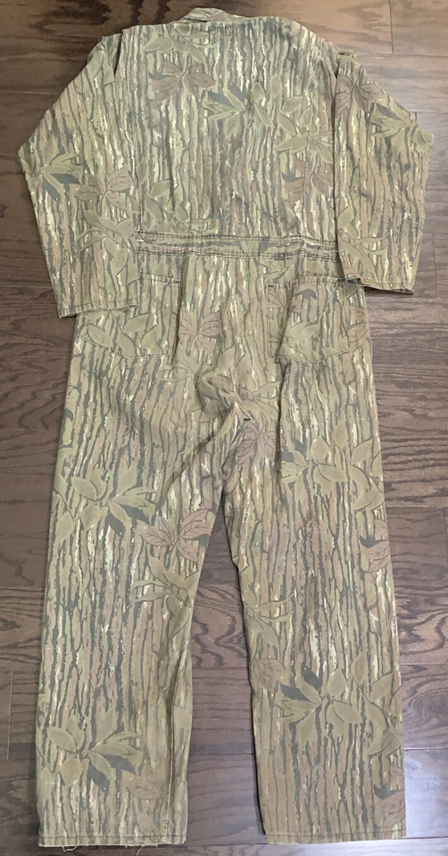 Vintage Camo Camouflage Hunting One Piece Suit Coveralls Mens Large Vtg RealTree - Image 4 of 4
