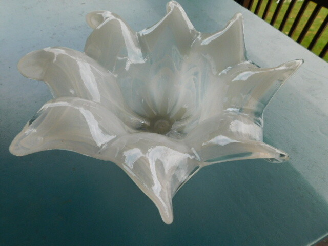 vintage retro Mid Century Modern table centerpiece bowl Viking glass glassware