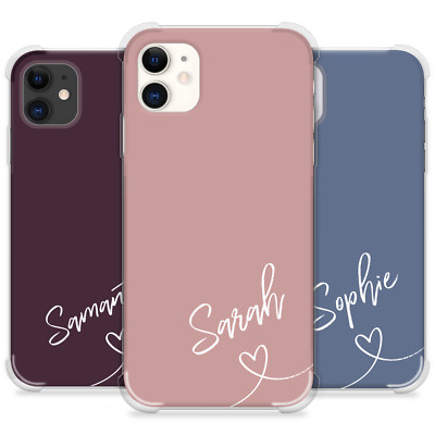 Personalisierte Handyhülle Pastell Name Stoßfest Cover iPhone 11 12 13 14 XR 7 8
