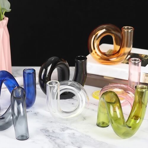 Dekorative Glas Vase Vintage 60s 70s Mid-Century Modern Glass Space Age Retro - Bild 2 von 17