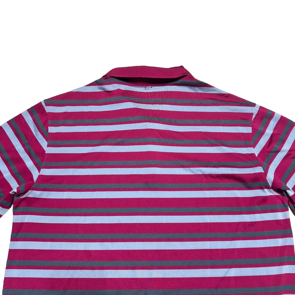 Camisa Polo de Golf Nike Para Hombres Grande Fucsia Rayas Dri Fit Tour Rendimiento Informal Foto 4 de 4