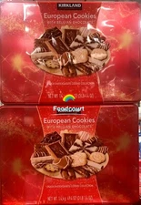 2 Packs Kirkland Signature European Cookies with Belgian Chocolate 49.4 oz Each