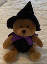 Hallmark Witch Bear Plush Stuffed Animal Halloween with Purple Cape 10"