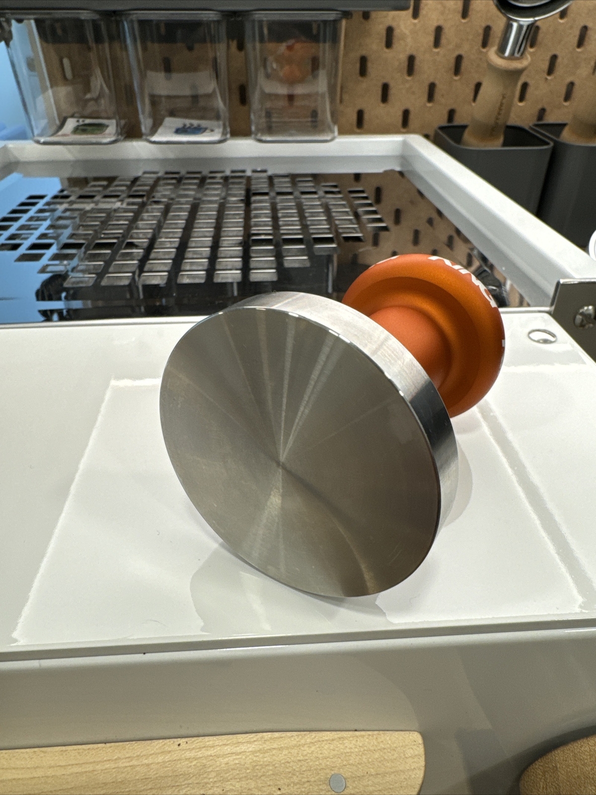 Chris King Espresso Tamper 58mm Matte Mango Orange Anodized eBay