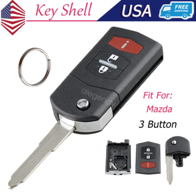 Replacement For Mazda 2 3 5 6 CX7 CX9 MPV Flip Car Remote Fob Key Shell Case