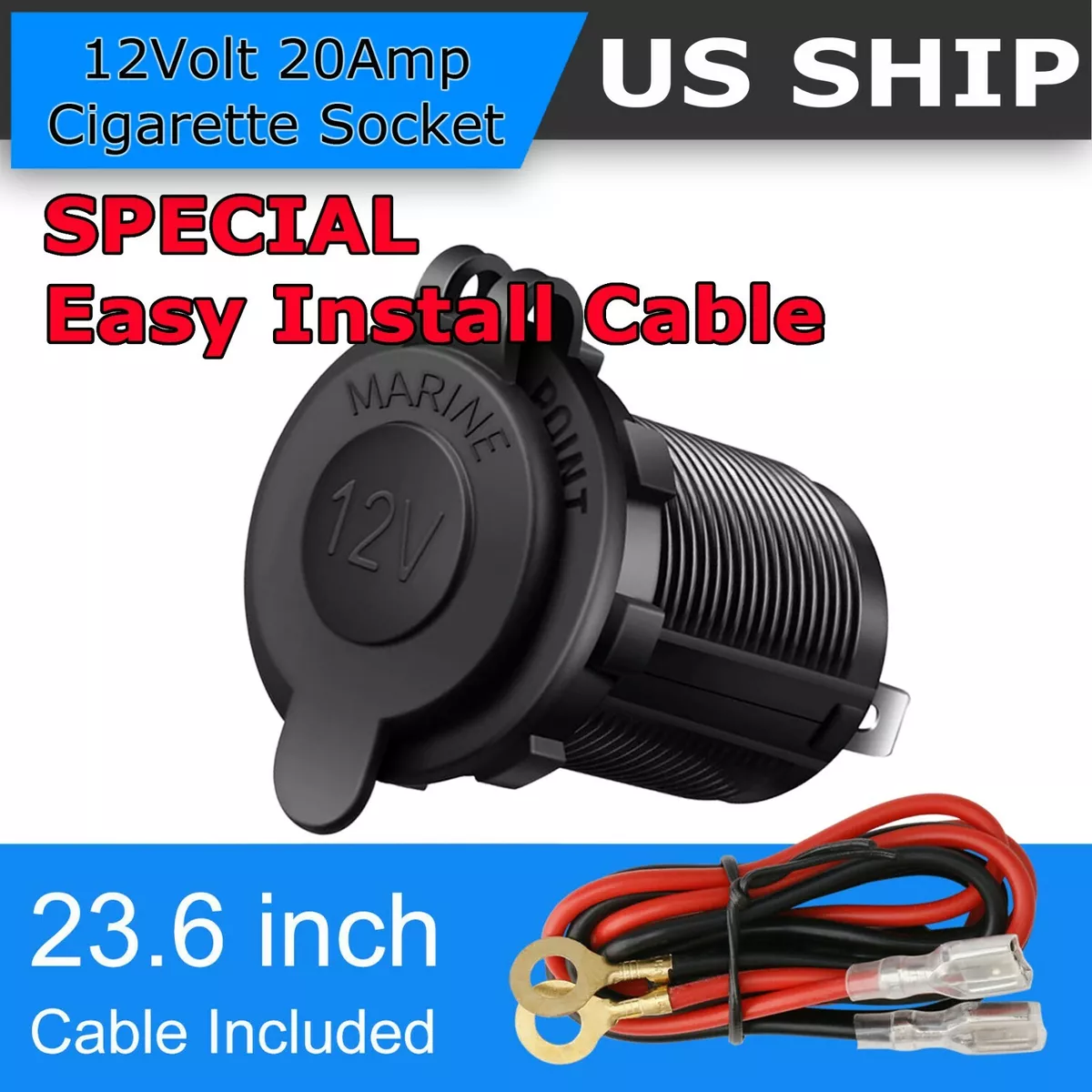 12V Car Cigarette Lighter Socket Outlet Charger Power Adapter Plug