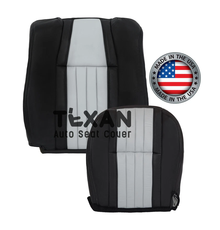 Ford F150 2003 Harley Davidson cubierta de asiento de repuesto de cuero 2 tonos gris/negro Foto 4 de 4