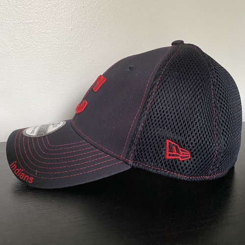 Cleveland Indians New Era MLB 39Thirty Navy Blue Red Hat Cap Men’s Size M/L NEW - Picture 3 of 7