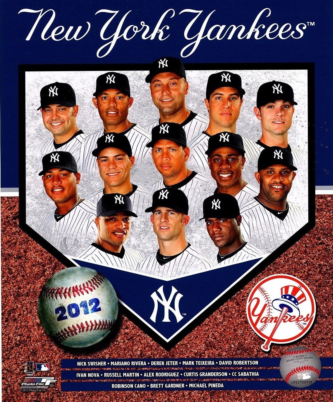 New York Yankees 2012 Team Licensed MLB Baseball Unsigned 8x10 Glossy ...