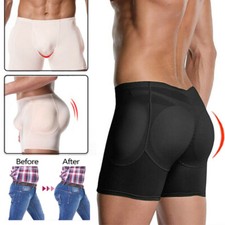 Mens Fake Ass Hip Enhancer Padded Butt Lifter Boxer Brief Underwear Booty Shaper