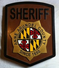 Police Department Anne Arundel County routed patch plaque sign Custom carved