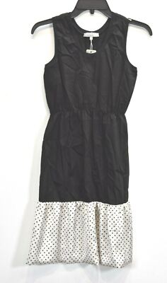 Venera Arapu Girls Black Scoop Neck Elastic Waist Sleeveless A Line Dress 12