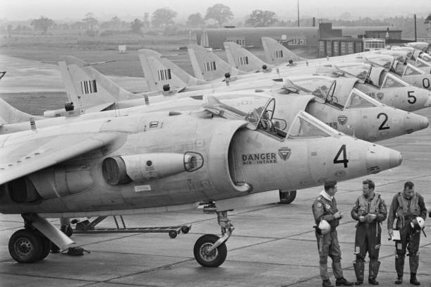 FILA Row of Hawker Siddeley Kestrel FGA 1 vertical and or short take off 4x6 Photo