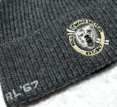NWT POLO Ralph Lauren SKI TEAM BEAR BEANIE Wool Knit RL 67 