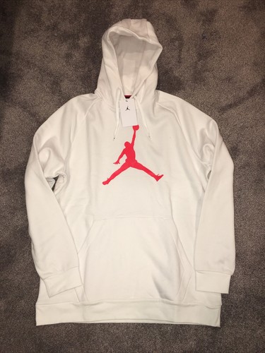 Nike Air Jordan Jumpman Logo Fleece Hoodie Mens Sz XL White Infrared  DA6801-100 | eBay