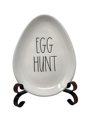 Rae Dunn Easter Egg Plate Egg Hunt Tray Candy Dish NEW Spring White Farmhouse