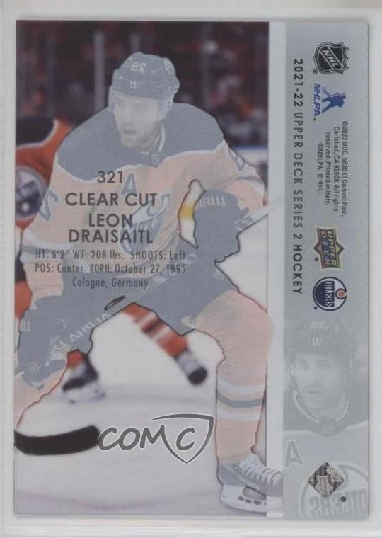 2021-22 Upper Deck Series 2 Clear Cut Leon Draisaitl #321 - Image 2 of 2