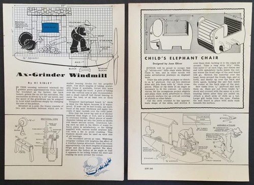 Ax Grinder Windmill Whirligig 1942 How-To build PLANS