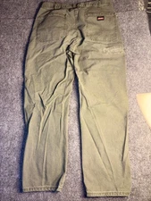 Dickies Jeans Mens Size 36x32 Green Denim 100% Cotton Relaxed Fit Straight Leg