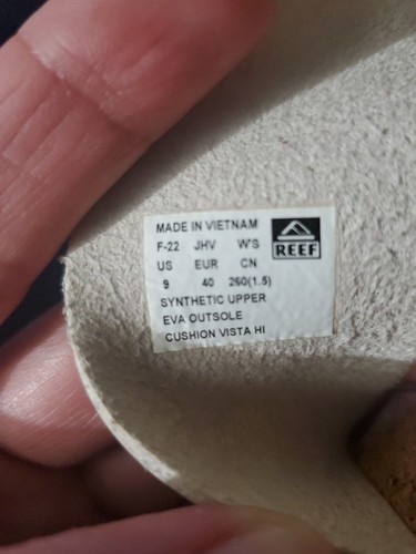 REEF CUSHION VISTA HI Natural Slides Sandals US 9 EU 40 Beige, Chunky Sole - Picture 7 of 9