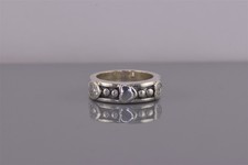 Sterling Silver Triple Heart Cubic Zirconia Dotted Solid Band Ring 7g 925 Sz: 6