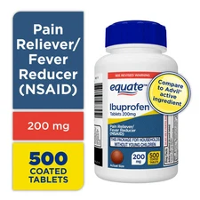 New Equate Ibuprofen Tablets, 200 mg, Pain Reliever and Fever Reducer, 500 Count