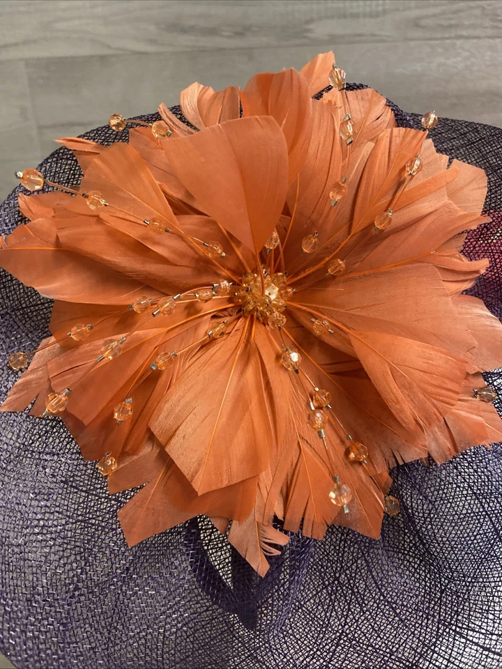 Jaques Vert Fascinator Purple/Orange Floral Head Band With Box Wedding Races - Image 4 of 4