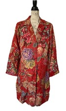 Johnny Was Biya Lodi Boho Embroidered Coat Duster Pockets
