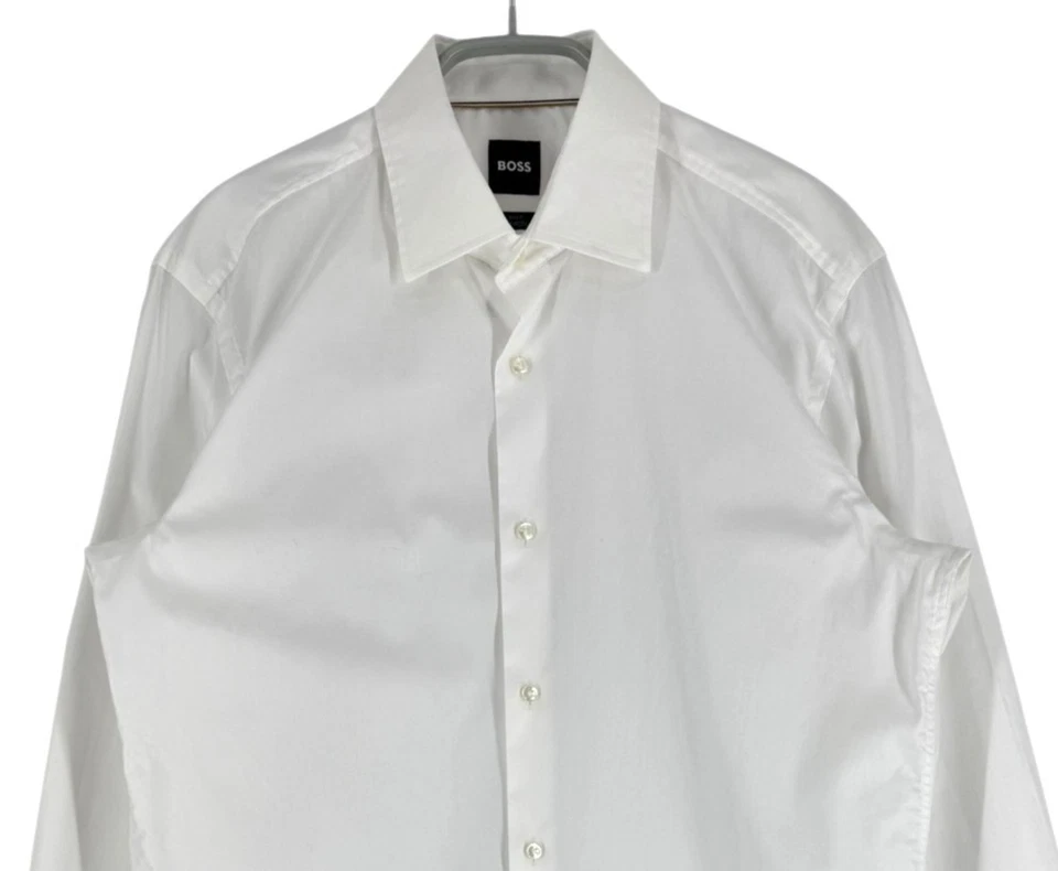 Hugo Boss Uomo H-Hank-Kent-C1-21 Slim Fit Casual Formale Taglia M - 39 15 1/2 - Immagine 3 di 4