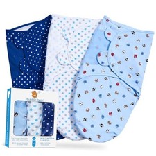 3 Pack Baby Swaddle 0-3 Months - Infant Adjustable Newborn Blue 0-3 Month 