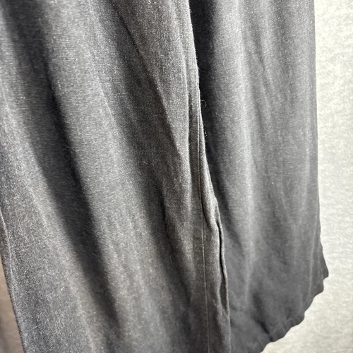 Vintage Wide Leg Pants L Linen Rayon Black Smocked Waist Pockets Minimalist Soft - Picture 20 of 20