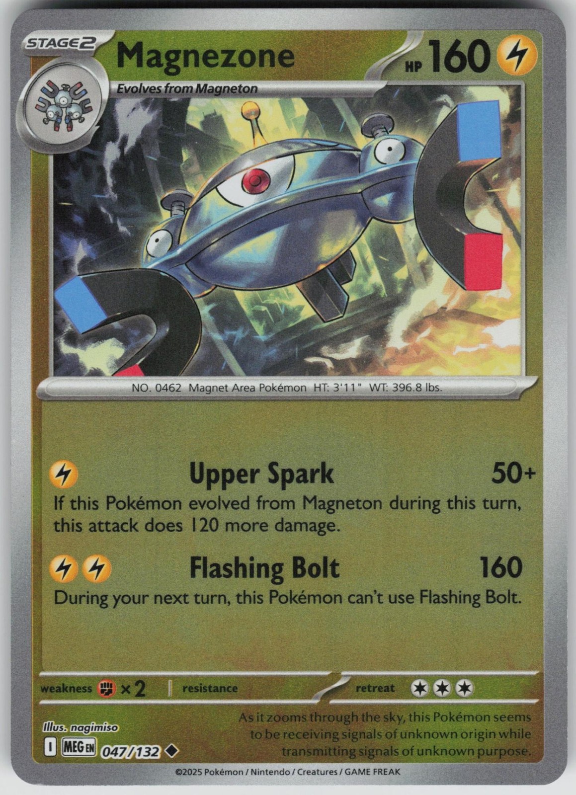 Reverse Holo Magnezone 047/132 Uncommon Mega Evolution LP