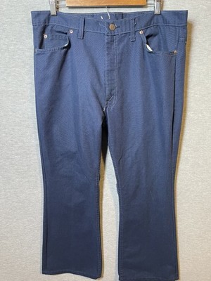 Vintage Thumbs Up Men's 38 Regular Fit Straight Leg Work Pants Navy Blue