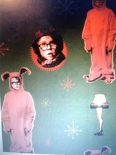 CHRISTMAS STORY LEG LAMP, RALPHIE 20sqFT HALLMARK WRAPPING PAPER& 6FREE TAGS