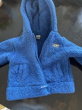 eddie bauer unisex baby toddler hooded sherpa fleece zip jacket blue 6-12m