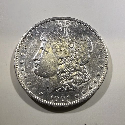 KEY 1901-P MORGAN SILVER DOLLAR. AU Details Nice Luster