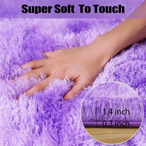 2x3 Rug for Bedroom, Fluffy Area Rugs for Living Room, Small Soft Shag Fuzzy - Image 3 of 4