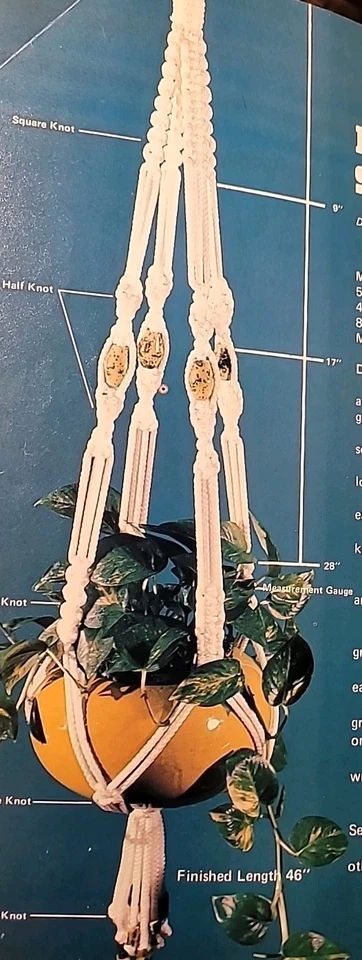 LOT OF 3 Vtg MACRAME BOOKS Wall Hangings Pot Hangers purses Furniture Etc • Easy - Image 2 of 4