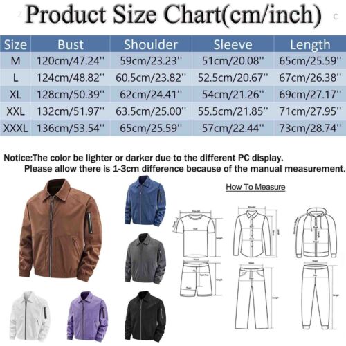 Chaqueta de béisbol de color liso para hombre al aire libre primavera/otoño piloto chaqueta de vuelo abrigo - Imagen 4 de 40