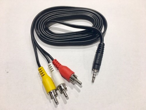 5 Fuß 3,5 mm 1/8 Zoll Stecker auf 3 Cinch Stecker Composite Audio Video AV Y Kabel Adapter - Bild 2 von 5
