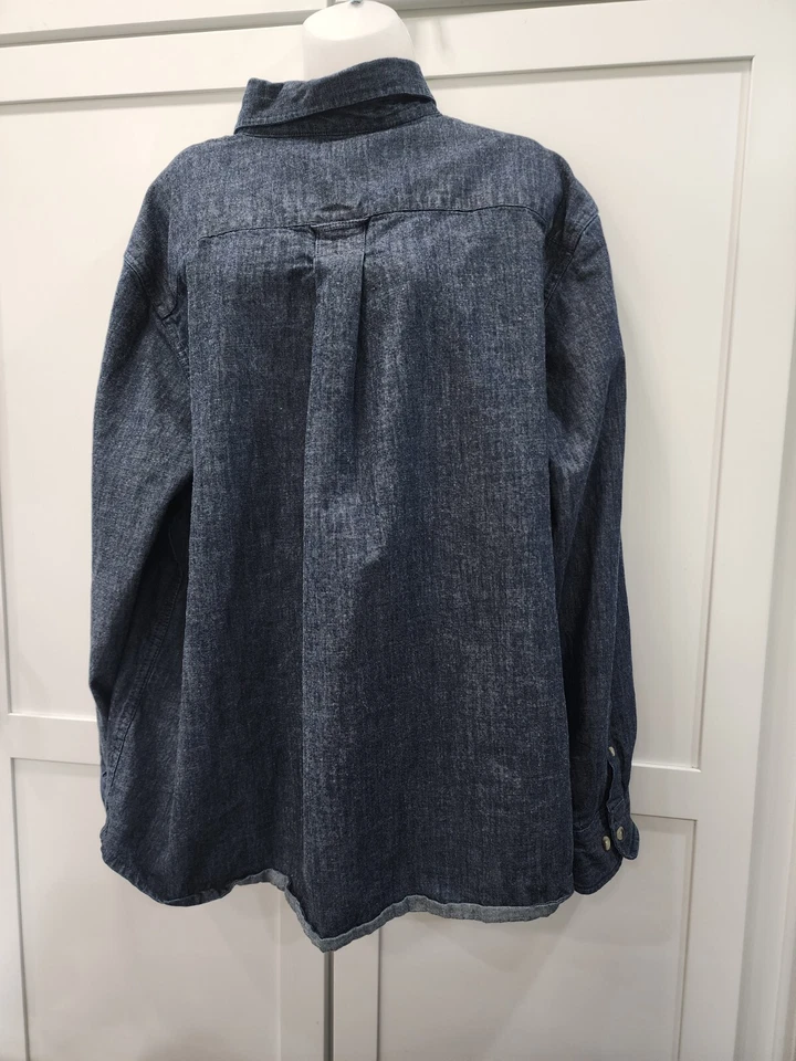 Scandia Woods Fleece Lined Jean Shirt Blue Button Up Work Wear Men’s XL - Image 3 of 4