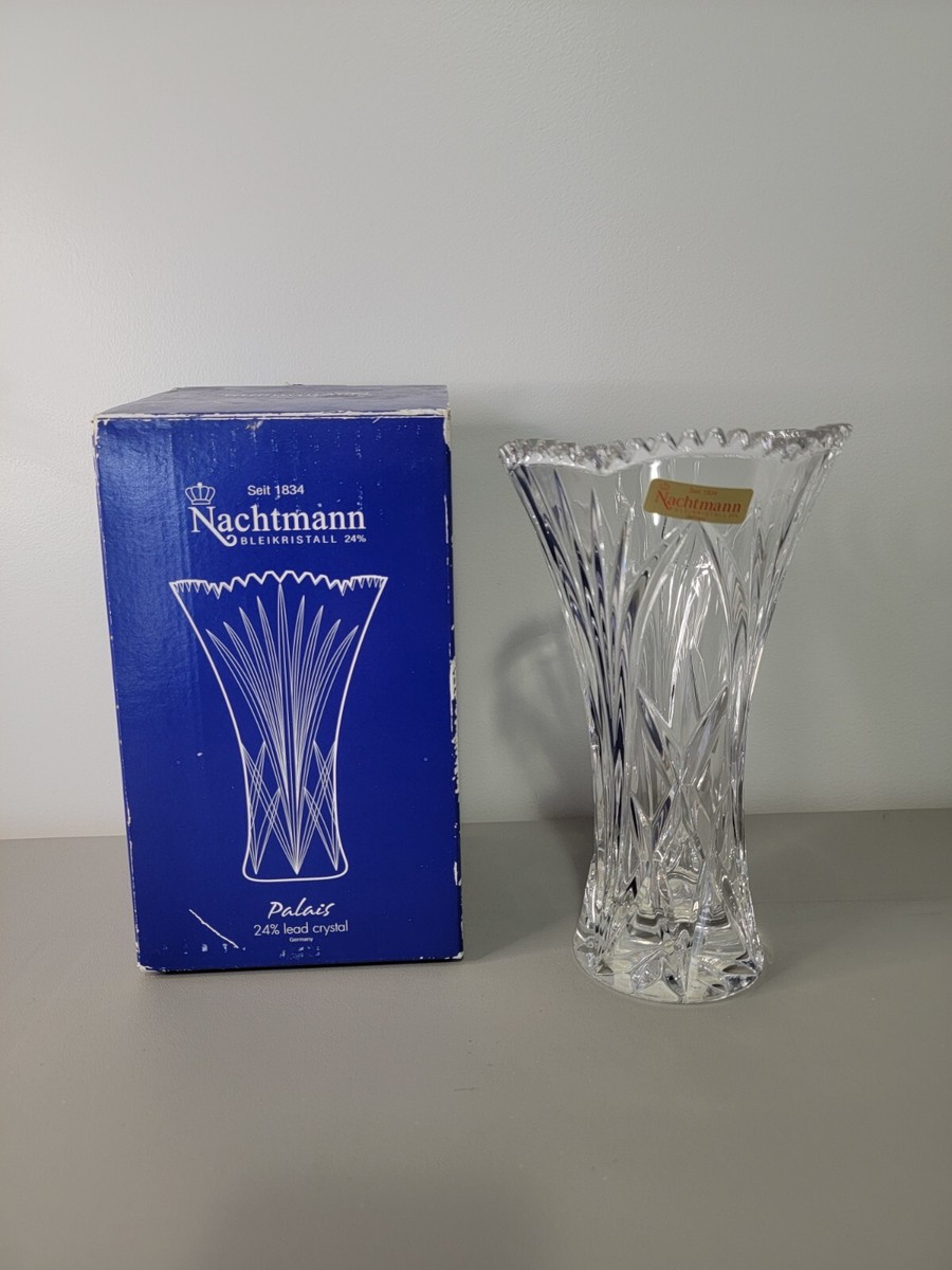 Nachtmann BLEIKRISTALL クリスタル花瓶 専用ボックス付き Vintage Nachtmann Bleikristall 24% Lead Crystal Vase Germany With