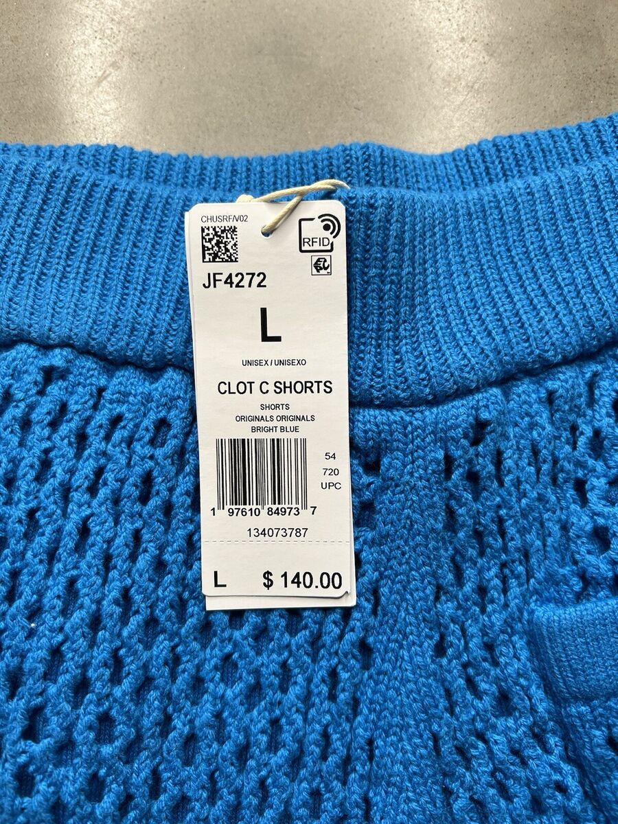 Adidas X Clot By Edison Chen Blue Crochet Shorts, Size L Adidas X Clot By Edison Chen Blue Crochet Shorts, Size L
