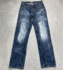 Baileys Jeans Pt BLK Straight Mens Indigo Blue Relaxed Loose Denim Pants 32x35 A