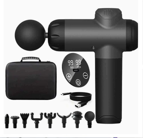 Massage Gun Deep Tissue Muscle Therapy Percussion Message Relax Back Neck 8 Head