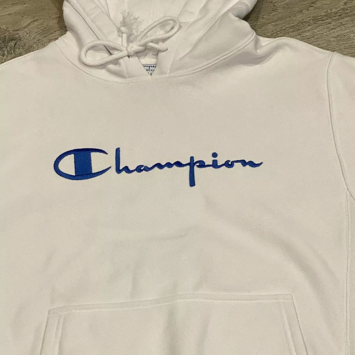 Champion Script Hoodie, White - Activewear