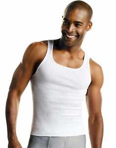 Hanes Men's Tank Undershirt 3-Pack A-Shirt FreshIQ ComfortSoft Tag-free Ribbed